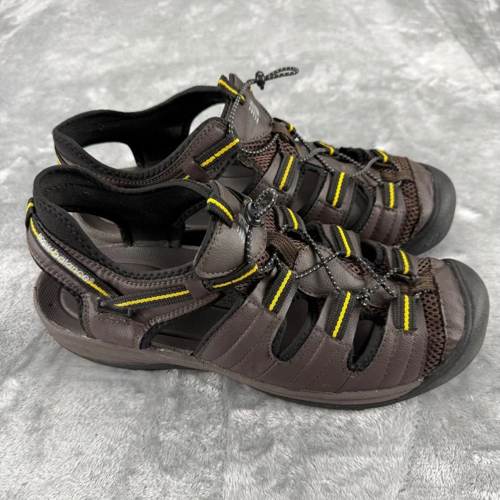 New Balance M2040BR Mens Brown Yellow Closed Toe Fisherman Sandals 14W Wide
